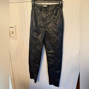 Wilfred Aritzia Rebel Vegan Leather Black Pants
